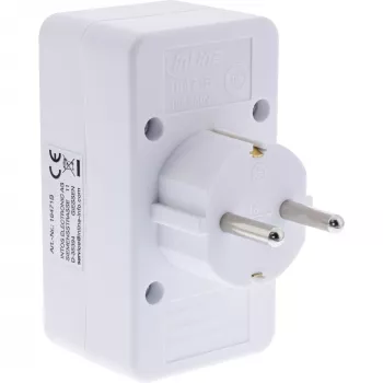 Maitinimo adapterio kištukas F tipo InLine 16471B 2x C tipo + F tipo baltas