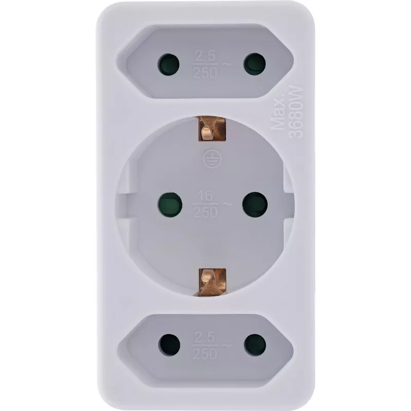 Maitinimo adapterio kištukas F tipo InLine 16471B 2x C tipo + F tipo baltas