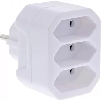 InLine 16471A maitinimo adapteris su kištuku F tipas į 3x C tipas, baltas