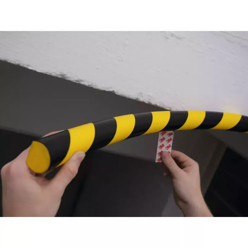 Durable S32R plastikinis apvalus juodas geltonas 1000 mm