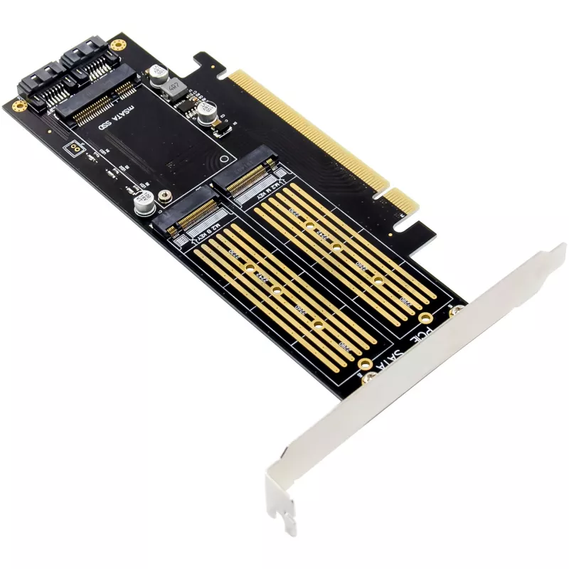 InLine 76660T PCIe kortelė M.2 NVMe, M.2 SATA ir mSATA