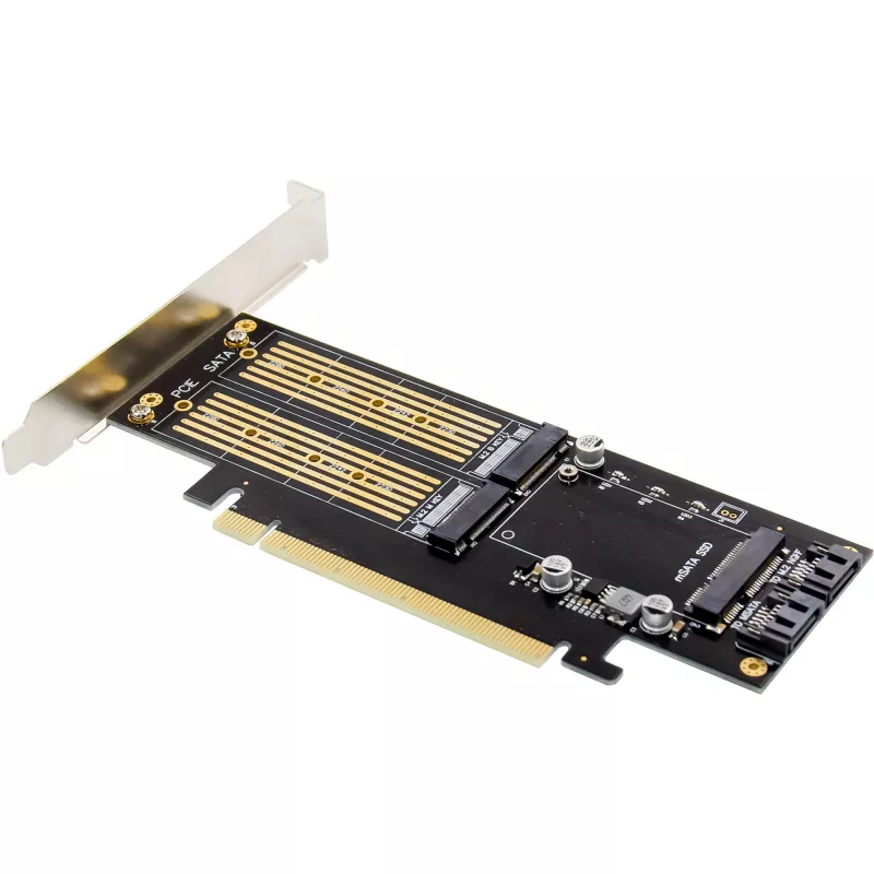 InLine 76660T PCIe kortelė M.2 NVMe, M.2 SATA ir mSATA
