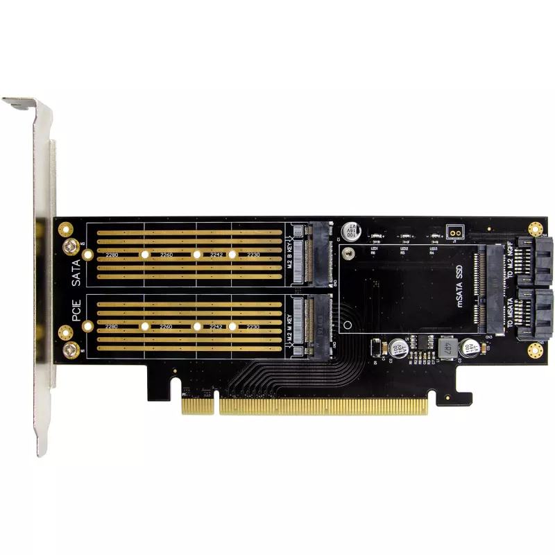 InLine 76660T PCIe kortelė M.2 NVMe, M.2 SATA ir mSATA