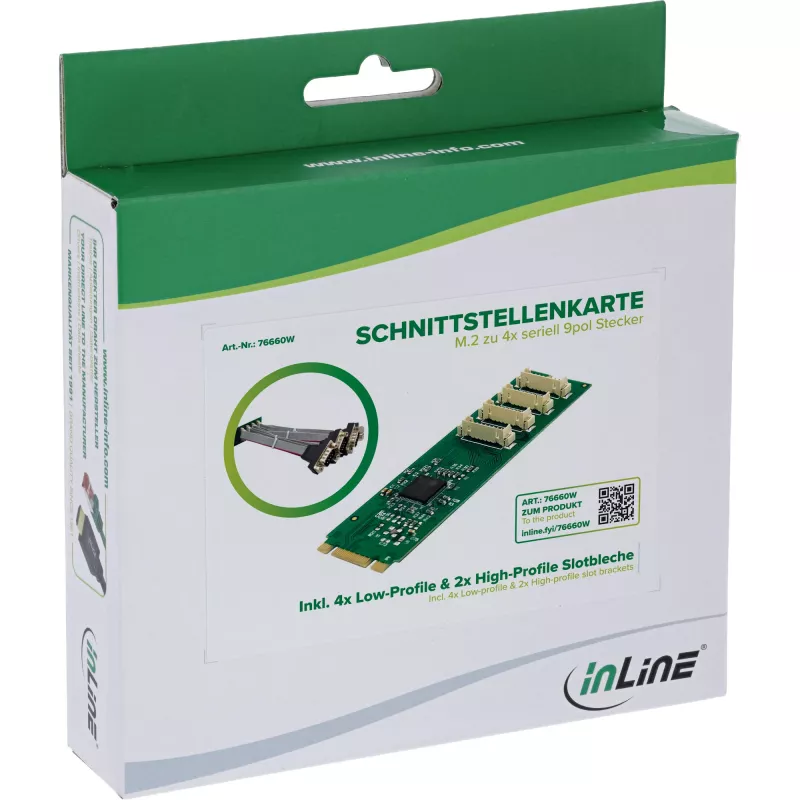 InLine 76660W vidinis nuoseklus adapteris M.2 vyriškas ASIX AX99100 4 Gbit/s