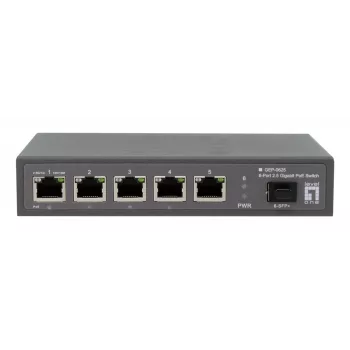 LevelOne GEP-0625 tinklo jungiklis, nevaldomas, 2.5G Ethernet (100/1000/2500), PoE, juodas