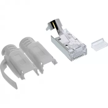 InLine RJ45 jungtis Cat.6A ekranuota, 3 dalių, pilka, 10 vnt. pakuotė