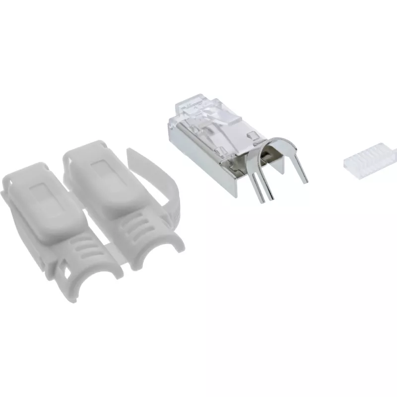 InLine RJ45 jungtis Cat.6A ekranuota, 3 dalių, pilka, 10 vnt. pakuotė
