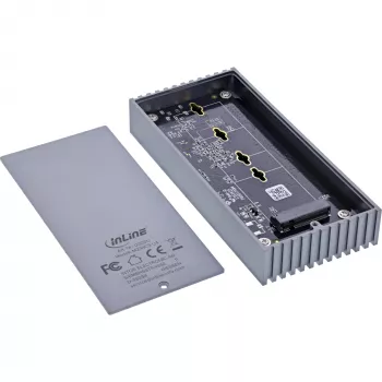 USB4 išorinis dėklas InLine 00031J — USB-C į M.2 NVMe SSD, 40 Gb/s, aliuminis