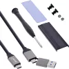 USB4 išorinis dėklas InLine 00031J — USB-C į M.2 NVMe SSD, 40 Gb/s, aliuminis