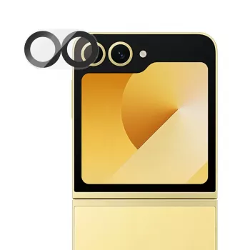 PanzerGlass PicturePerfect apsauginis fotoaparato lęšio stikliukas, skirtas Samsung Galaxy Z Flip7 FE — grūdintas stiklas, silikoninis rėmelis, skaidrus, 1 vnt.