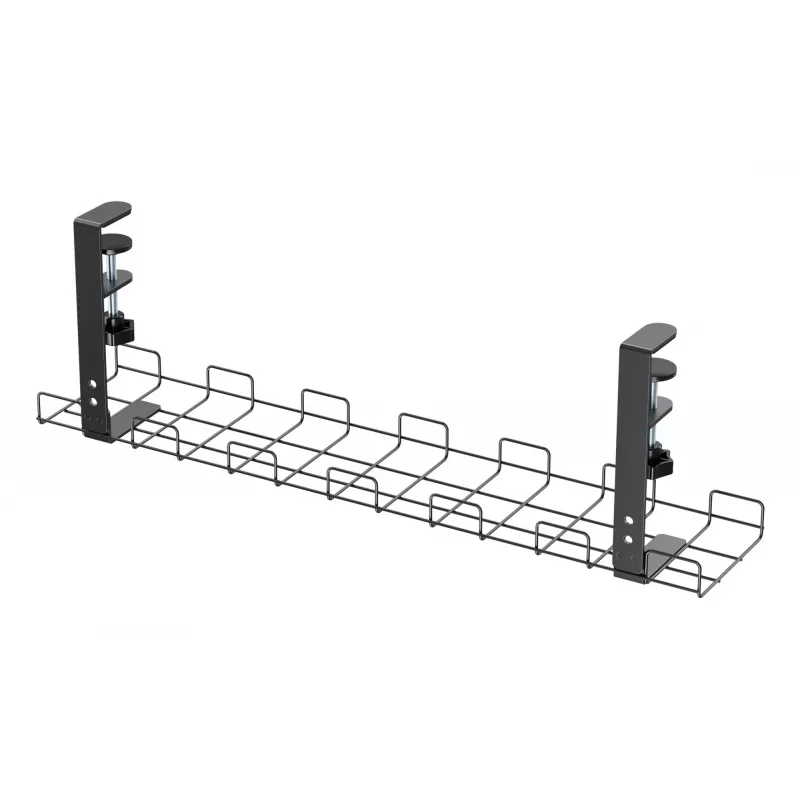 Kabelių tvarkymo grotelės 60 cm InLine 23190G tvirtinimui prie stalo su sraigtiniais spaustukais, juodos