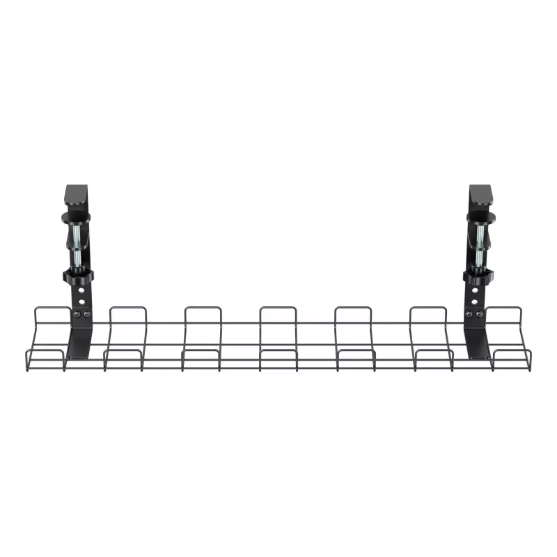 Kabelių tvarkymo grotelės 60 cm InLine 23190G tvirtinimui prie stalo su sraigtiniais spaustukais, juodos