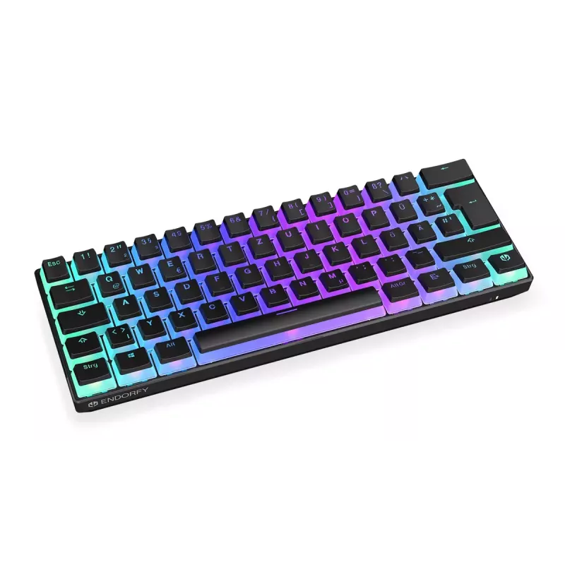 Žaidimų klaviatūra ENDORFY Thock Compact RF Wireless USB QWERTZ 61 klavišų RGB LED