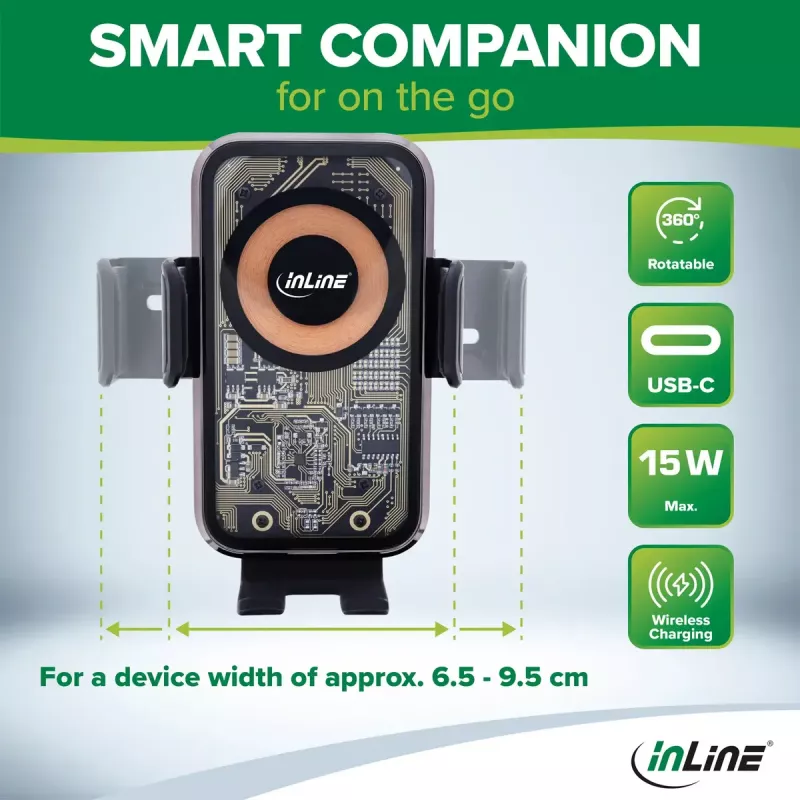 InLine 23156Q laikiklis Pasyvus laikiklis Mobilus telefonas / Išmanusis telefonas Juoda, Įvairiaspalvis