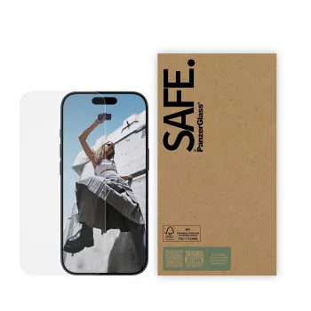 Apsauginis stiklas PanzerGlass SAFE by iPhone 17 / iPhone 17 Pro / iPhone 16 Pro – Ultra-Wide Fit, grūdintas stiklas, 10 vnt. pakuotė