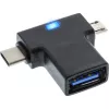InLine USB 3.1/2.0 OTG T-Adapter, USB-C vyriškas arba Micro-USB į A moterišką