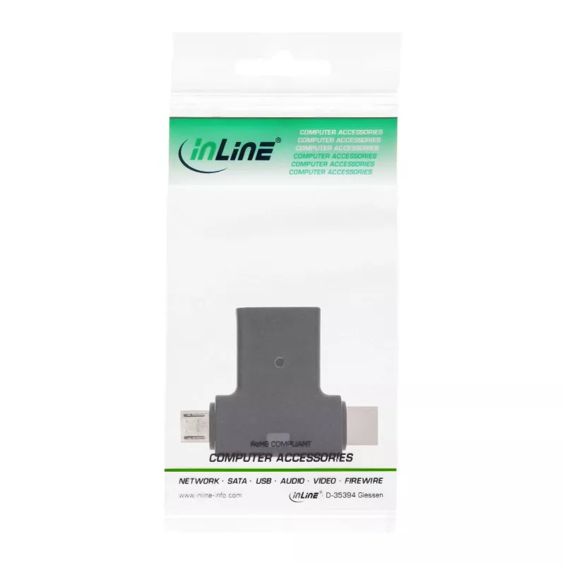 InLine USB 3.1/2.0 OTG T-Adapter, USB-C vyriškas arba Micro-USB į A moterišką
