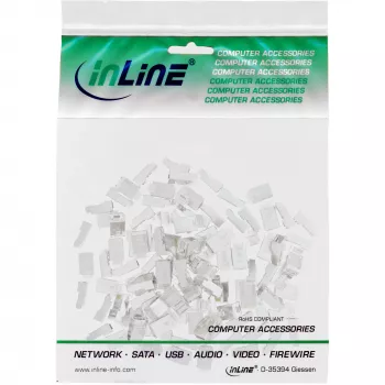 InLine 73098T ekranuoti RJ45 kištukai apvaliems kabeliams, 100 vnt.