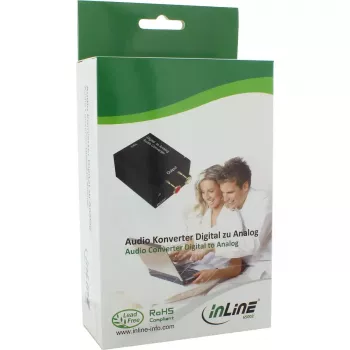 InLine garso keitiklis skaitmeninis į analoginį Toslink arba RCA įėjimas, 2x RCA stereo išėjimas