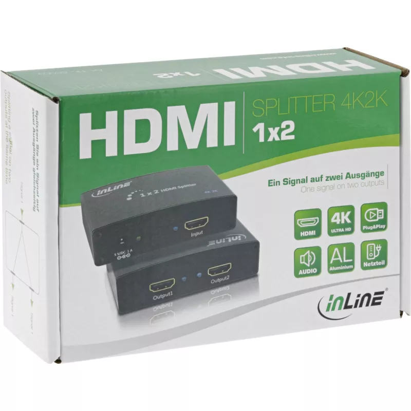 InLine HDMI skirstytuvas 2 prievadai, 4K2K