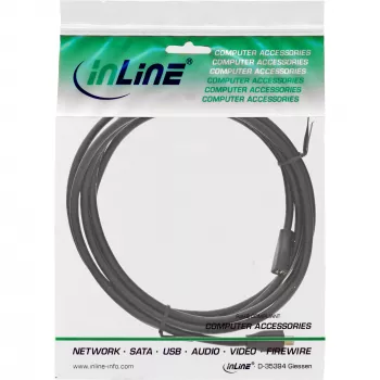 InLine Micro-USB 2.0 ilginimo laidas, Micro-B kištukas / lizdas, juodas/auksinis, 1,5 m