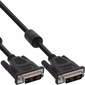 InLine DVI-D kabelis 24+1 kištukas / kištukas Dual Link su 2 ferito žiedais 2m