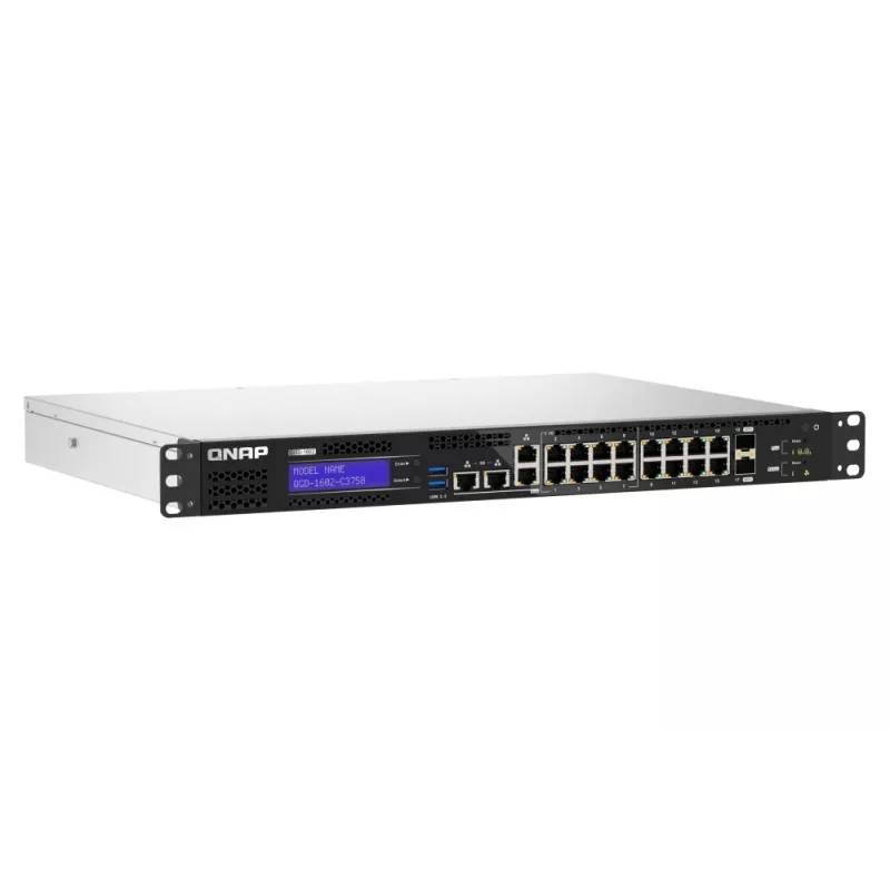QNAP QGD-1602-C3758-16G valdomas L2 tinklo jungiklis 2.5G Ethernet (100/1000/2500) Juoda, Pilka