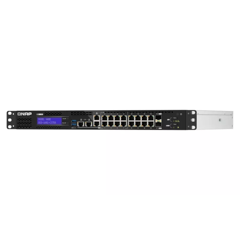 QNAP QGD-1602-C3758-16G valdomas L2 tinklo jungiklis 2.5G Ethernet (100/1000/2500) Juoda, Pilka