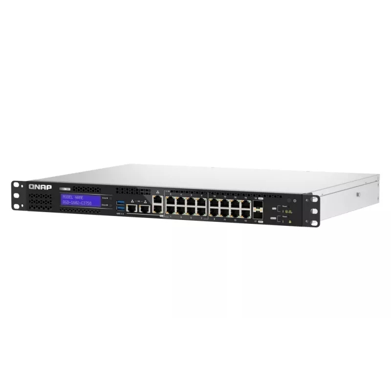 QNAP QGD-1602-C3758-16G valdomas L2 tinklo jungiklis 2.5G Ethernet (100/1000/2500) Juoda, Pilka