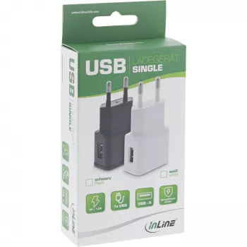 InLine USB maitinimo adapteris Single 31504W 100-240V į 5V/1.2A baltas