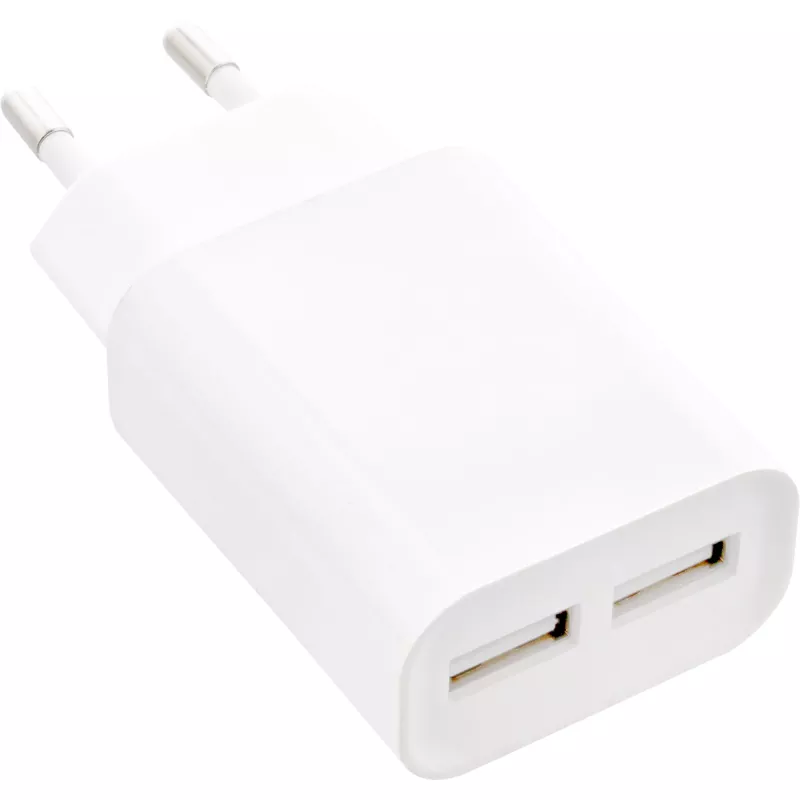 InLine USB maitinimo adapteris DUO, 2 prievadai 100-240VAC iki 5V / 2,1A baltas