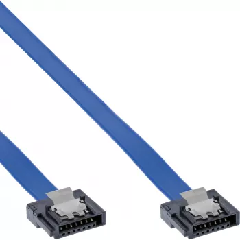 InLine SATA 6Gb/s kabelis mažu kištuku 0,15 m su fiksatoriais 27701K