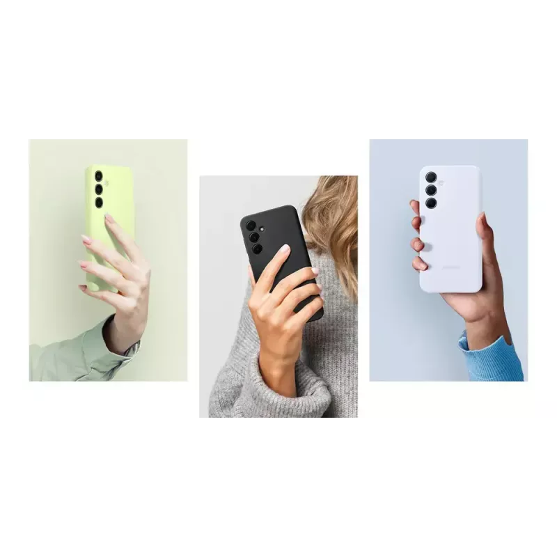Mobilaus telefono dėklas AVM Samsung EF-PA556, skirtas Galaxy A55, silikoninis, šviesiai mėlynas, 16,8 cm (6,6 inch) ekranams
