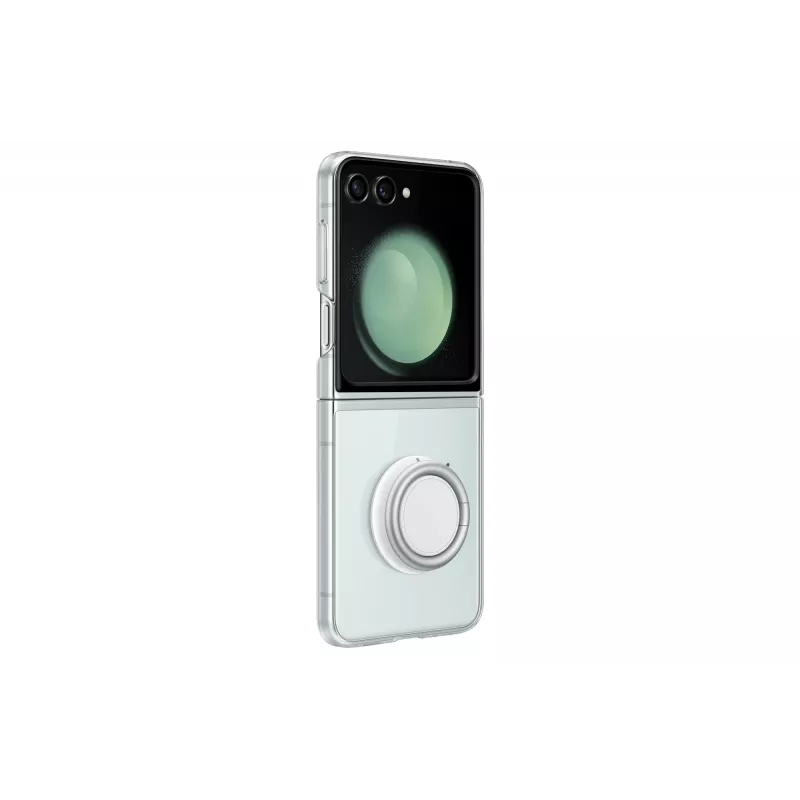 Samsung EF-XF73KKTEGWW starterio rinkinys Galaxy Z Flip5, Clear Gadget Case dėklas + kroviklis, skaidrus/juodas