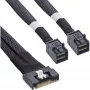 InLine plonas SAS kabelis, SFF-8654 8i į 2x SFF-8643, 0,5 m