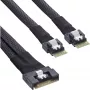 InLine Slim SAS kabelis, SFF-8654 8i į 2x SFF-8654 4i, 0,75 m