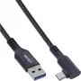 InLine USB 3.2 Gen.1 laidas, USB-C lizdas kampu - USB-A kištukas, VR, juodas, 5 m