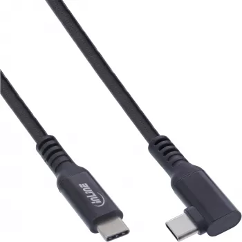 InLine USB 3.2 Gen.1 laidas, USB Type-C vyriškas/vyriškas kampuotas VR, juodas, 5 m