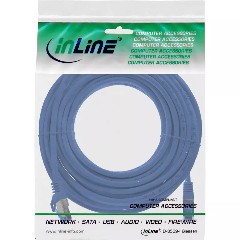 InLine 72607B tinklo laidas mėlynas 7,5 m Cat6a S/FTP (S-STP)