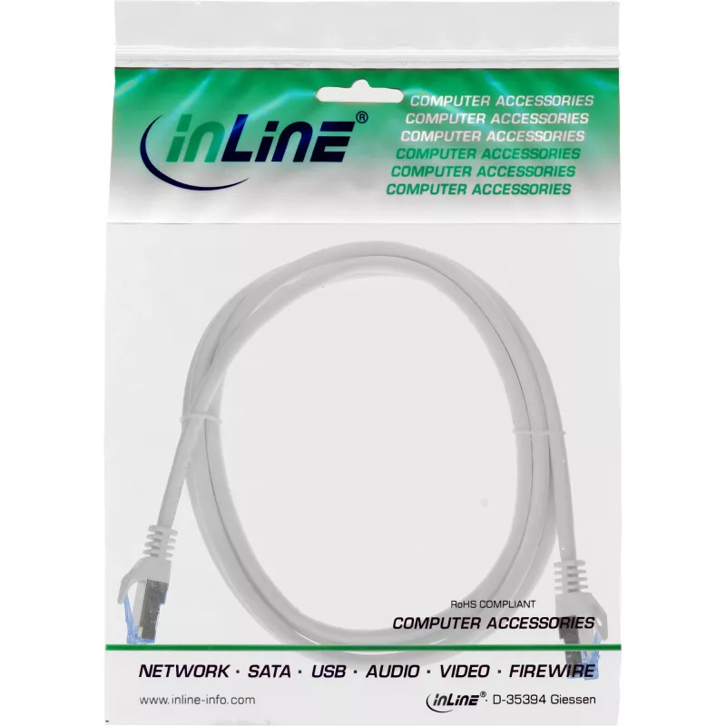InLine 72633 tinklo kabelis pilkas 0,3 m Cat6a S/FTP (S-STP)