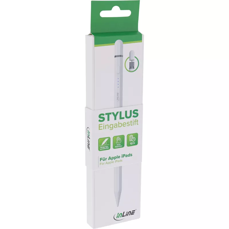 Stylus rašiklis InLine 55468W baltas 15g, skirtas Apple planšetėms