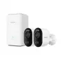 Reolink Hub 1 bazinis blokas su 2× Argus Series B310 belaidėmis 3MP kameromis, baltos spalvos, vidaus naudojimui