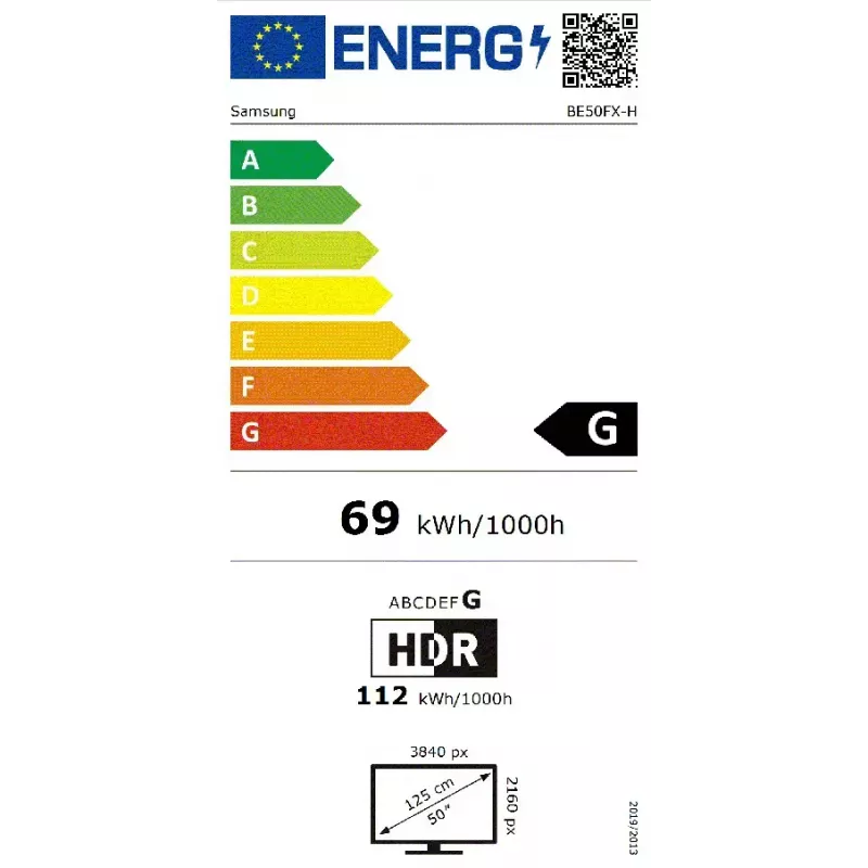 Samsung BE50FX-H skaitmeninės reklamos plokščias ekranas 127 cm (50 colių) LED Wi-Fi 4K Ultra HD juodas su integruotu Tizen procesoriumi 16/7