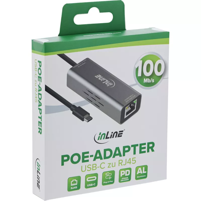 InLine 33380J USB-C į RJ45 PoE adapteris