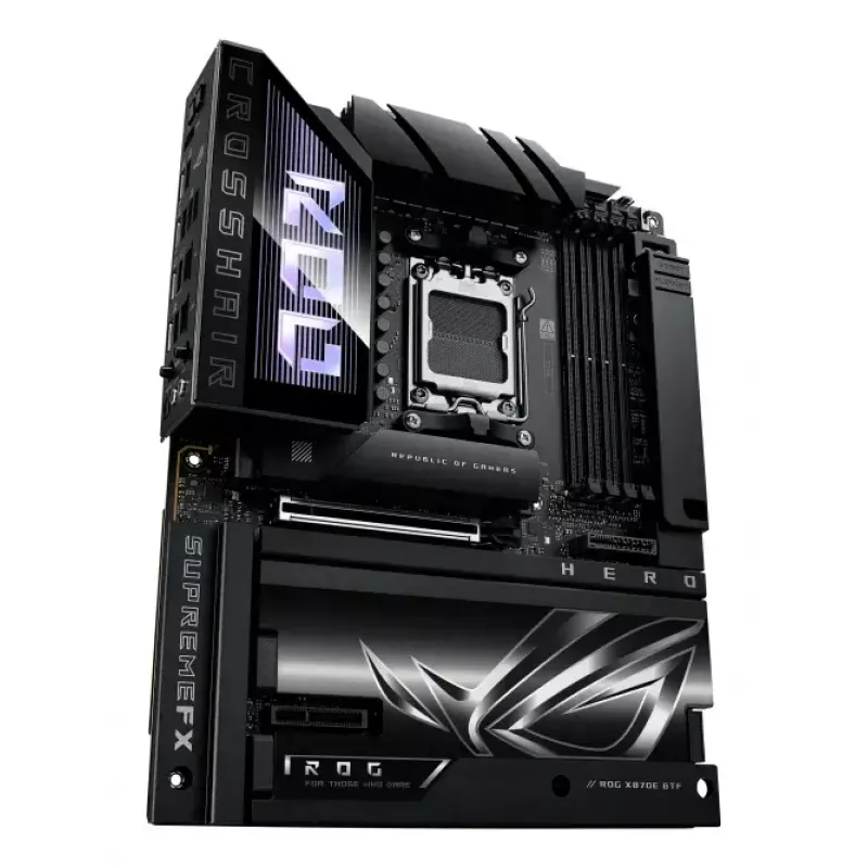 Pagrindinė plokštė ASUS ROG CROSSHAIR X870E HERO BTF — AMD X870E, lizdas AM5, ATX, DDR5, M.2, Wi‑Fi 7