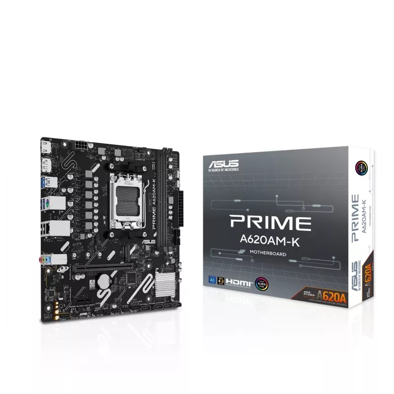 Motininė plokštė ASUS PRIME A620AM-K Socket AM5 microATX DDR5, 2 lizdai, iki 128 GB, A620A mikroschemų rinkinys