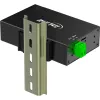 InLine 35396A USB 3.2 Gen 1 pramoninis šakotuvas, 4x USB-A, USB-B kompiuterio prievadas, 5 Gbit/s, aliumininis korpusas, juodas, su maitinimo blokeliu