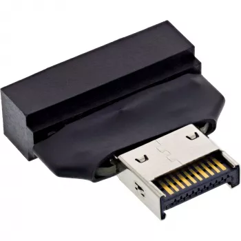 InLine 33446T adapteris USB Type-E Key A (20 kontaktų) į USB 3.0 (19 kontaktų), juodas