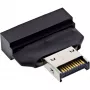 InLine 33446T adapteris USB Type-E Key A (20 kontaktų) į USB 3.0 (19 kontaktų), juodas