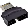 InLine 33446T adapteris USB Type-E Key A (20 kontaktų) į USB 3.0 (19 kontaktų), juodas